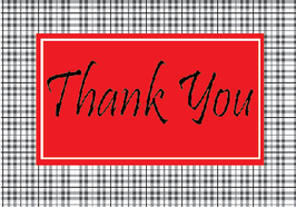 Black and Red Checked Thank you