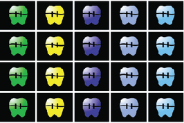 Colorful Rows Teeth on Black