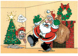 Santa down Fireplace