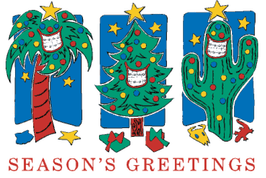 Palm, Cactus, and Christmas Tree