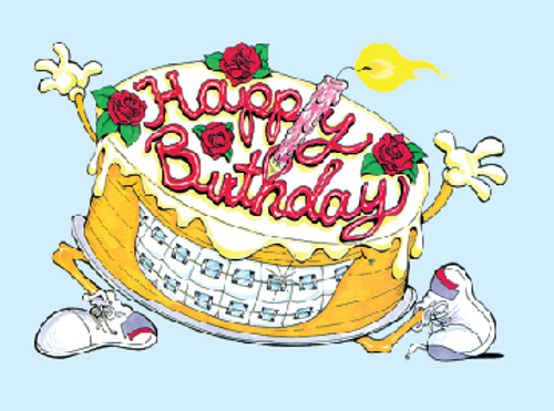 Happy Birthday running cake