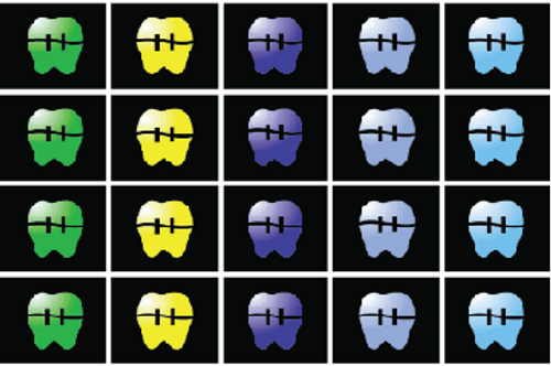 Colorful Rows Teeth on Black
