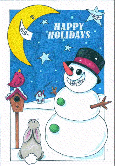Snowman with bunny