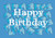 Happy Birthday Teeth in Blue Background